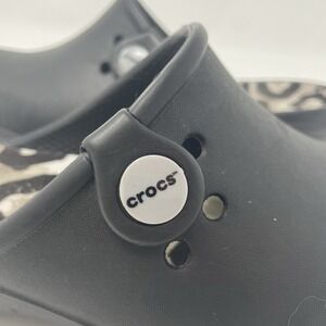 Crocs Tully Clogs Mules Comfort Slip On Shoes Womens Black Sz 6‎ W6 Animal Print